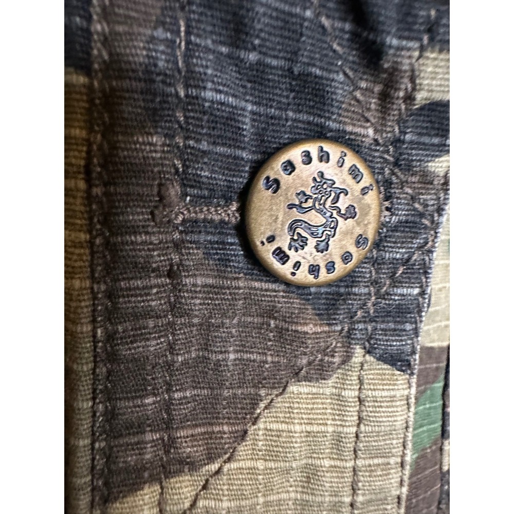 Sashimi Womens Cropped Camo Jacket Ripstop Utility Woodland Camouflage Large - Picture 4 of 7